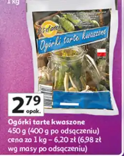 Auchan Ogórki tarte kwaszone 450 g (400 g po odsączeniu) Stefanek oferta