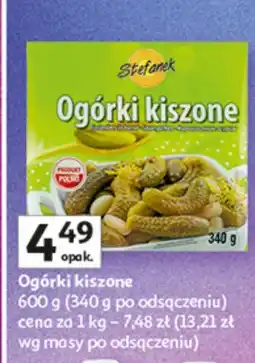 Auchan Ogórki kiszone 500 g (340 g po odsączeniu) Stefanek oferta