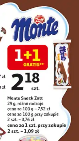 Auchan Monte Snack Zott różne rodzaje oferta