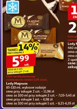Auchan Lody Magnum 85-110 ml, wybrane rodzaje oferta