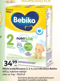 Auchan Mleko modyfikowane 2, 3, 4, lub 5 dla dzieci Bebiko 600 g wybrane rodzaje oferta
