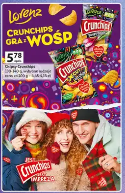 Auchan Chipsy Crunchips 130-140 g wybrane rodzaje Lorenz oferta