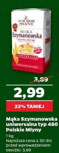 Netto Mąka Szymanowska uniwersalna typ 480 Polskie Młyny oferta