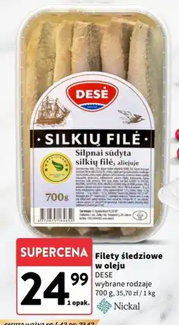 Intermarche Filety śledziowe w oleju DESE wybrane rodzaje oferta