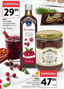 Intermarche Miód SĄDECKI wybrane rodzaje oferta