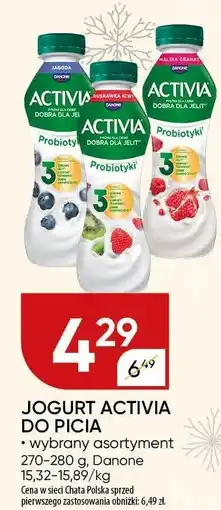 Chata Polska Jogurt Activia do picia wybrany asortyment Danone oferta