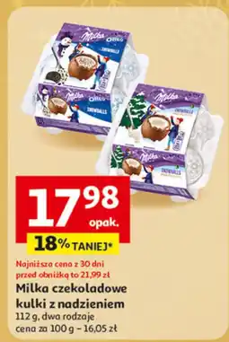 Auchan Czekolada Milka czekoladowe kulki z nadzieniem, różne rodzaje oferta