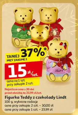 Auchan Figurka Teddy z czekolady Lindt, wybrane rodzaje oferta