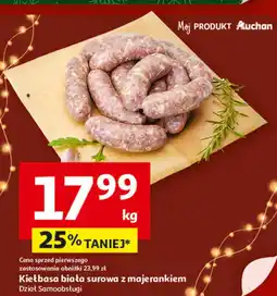 Auchan Kiełbasa biała surowa z majerankiem Dział Samoobsługi oferta