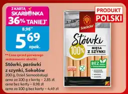 Auchan Stówki, parówki z szynki Sokołów oferta
