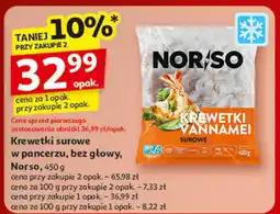 Auchan Krewetki surowe w pancerzu bez głowy Norso oferta