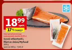 Auchan Łosoś atlantycki, filet ze skórą Myfood 200 g oferta