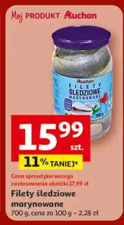 Auchan Filety śledziowe marynowane Auchan 700 g oferta