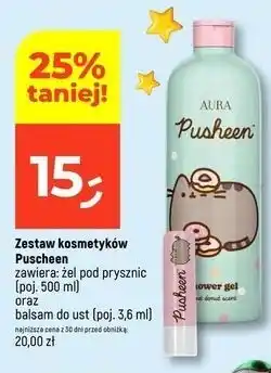 Dealz Zestaw pusheen: żel pod prysznic 500 ml + balsam do ust 3.6 Aura Cosmetics oferta