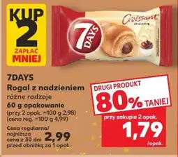 Kaufland Croissant z nadzieniem o smaku kakaowym 7 Days oferta