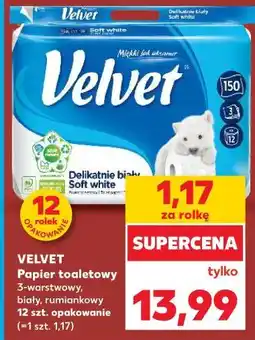 Kaufland Papier toaletowy delikatnie biały Velvet oferta