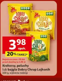 Auchan Krakersy, paluchy lub bajgle Dobry Chrup Lajkonik oferta