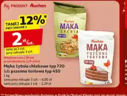 Auchan Mąka żytnia chlebowa typ 720 lub pszenna tortowa typ 450 oferta