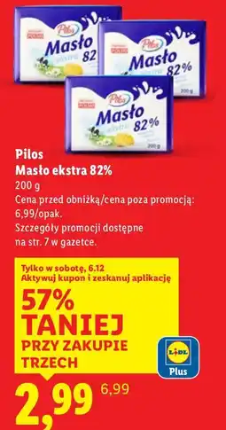 Lidl Masło ekstra 82% Pilos oferta