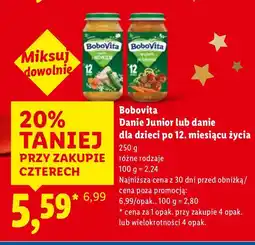 Lidl Danie dla dzieci po 12. miesiącu życia różne rodzaje BoboVita oferta