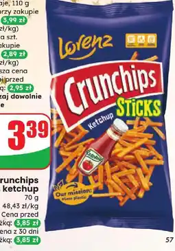 Dino Chipsy Crunchips Sticks ketchup Lorenz oferta