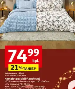Auchan Komplet pościeli flanelowej oferta