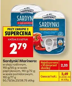 Biedronka Sardynki w oleju roślinnym Marinero oferta