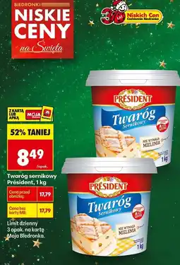 Biedronka Twaróg sernikowy President 1 kg oferta