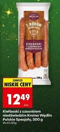 Biedronka Kiełbaski z czosnkiem niedźwiedzim Kraina Wędlin oferta