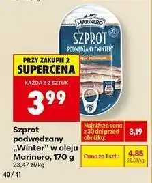 Biedronka Szprot podwędzany winter w oleju roślinnym Marinero oferta