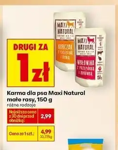 Biedronka Karma dla psa małe rasy wołowina z przepiórką i borówką Maxi Natural oferta