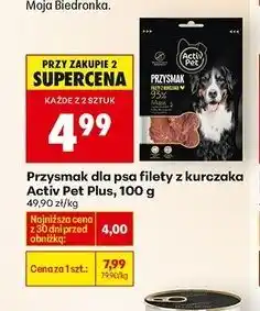 Biedronka Karma dla dorosłego psa filety z kurczaka Activ Pet oferta