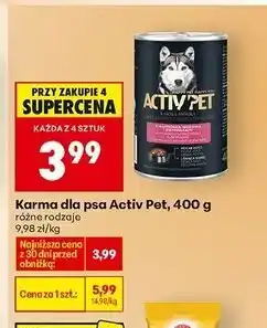 Biedronka Karma dla psa z wątróbką wołową i ziemniakami Activ Pet oferta