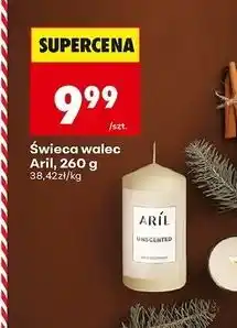 Biedronka Świeca walec bezzapachowa biała Aril oferta