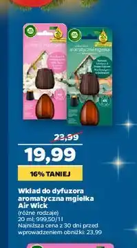 Netto Aromatyczna mgiełka niebieski eukaliptus i drzewo cedrowe Air Wick Aroma Mist oferta