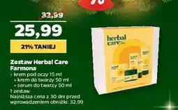 Netto Zestaw w pudełku: krem do twarzy 50 ml + serum pod oczy 15 Farmona Herbal Care oferta