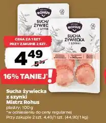 Netto Sucha żywiecka z szynki Mistrz Rohus plastry oferta