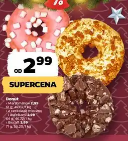 Netto Donut (marshmallow, z czekoladą mleczną i wafelkami, biscoff oferta