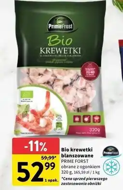 Intermarche Krewetki blanszowane obrane z ogonkiem bio Primefrost oferta