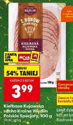 Biedronka Kiełbasa Kujawska sucha Kraina Wędlin oferta