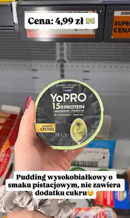 Biedronka Pudding YoPRO wysokobiałkowy o smaku pistacjowym oferta