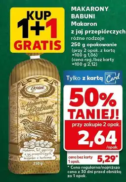 Kaufland Makaron 2 jaj przepiórczych różne rodzaje Makarony Babuni 250 g opakowanie oferta
