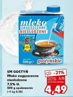Kaufland Mleko zagęszczone niesłodzone 7,5% tł. SM GOSTYŃ oferta