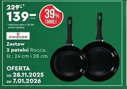 Biedronka Zestaw 2 patelni Rocca, śr, 24 cm i 28 cm oferta
