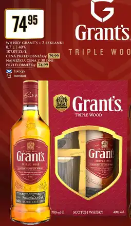 Dino Whiskey Grant's + 2 szklanki 0,7 L oferta