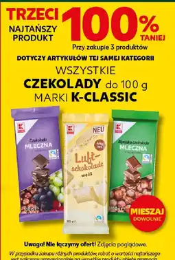 Kaufland Czekolady K-Classic oferta