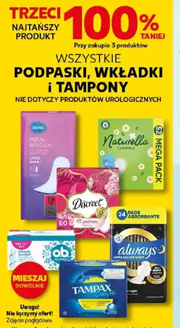 Kaufland Podpaski, wkładki i tampony oferta