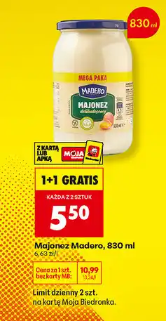 Biedronka Majonez Madero oferta