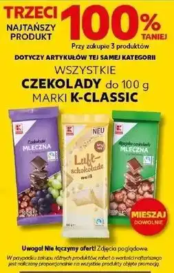 Kaufland Wszystkie czekolady do 100 g marki K-Classic oferta