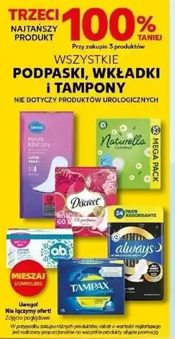 Kaufland Wszystkie podpaski, wkładki i tampony oferta